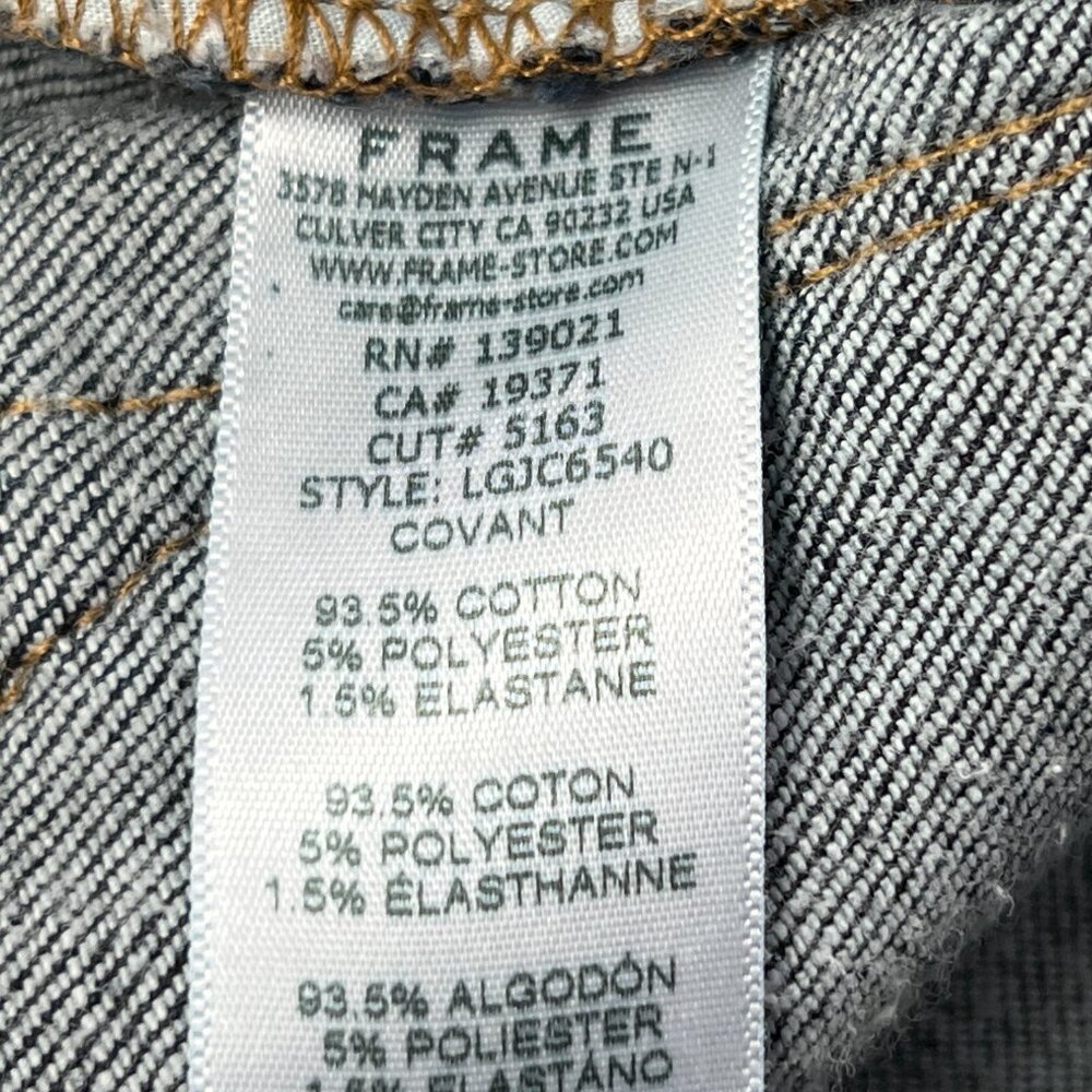 Frame Jeans Le Garcon Crop Womens 33 Blue Stretch Distressed Covant Dark Wash - Picture 6 of 10